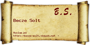 Becze Solt névjegykártya